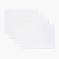 Classic Hemstitch White Linen Placemats Set of 4 for Holidays