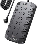 15 Ft Extension Cord Power Strips with Surge Protection - 28-in-1