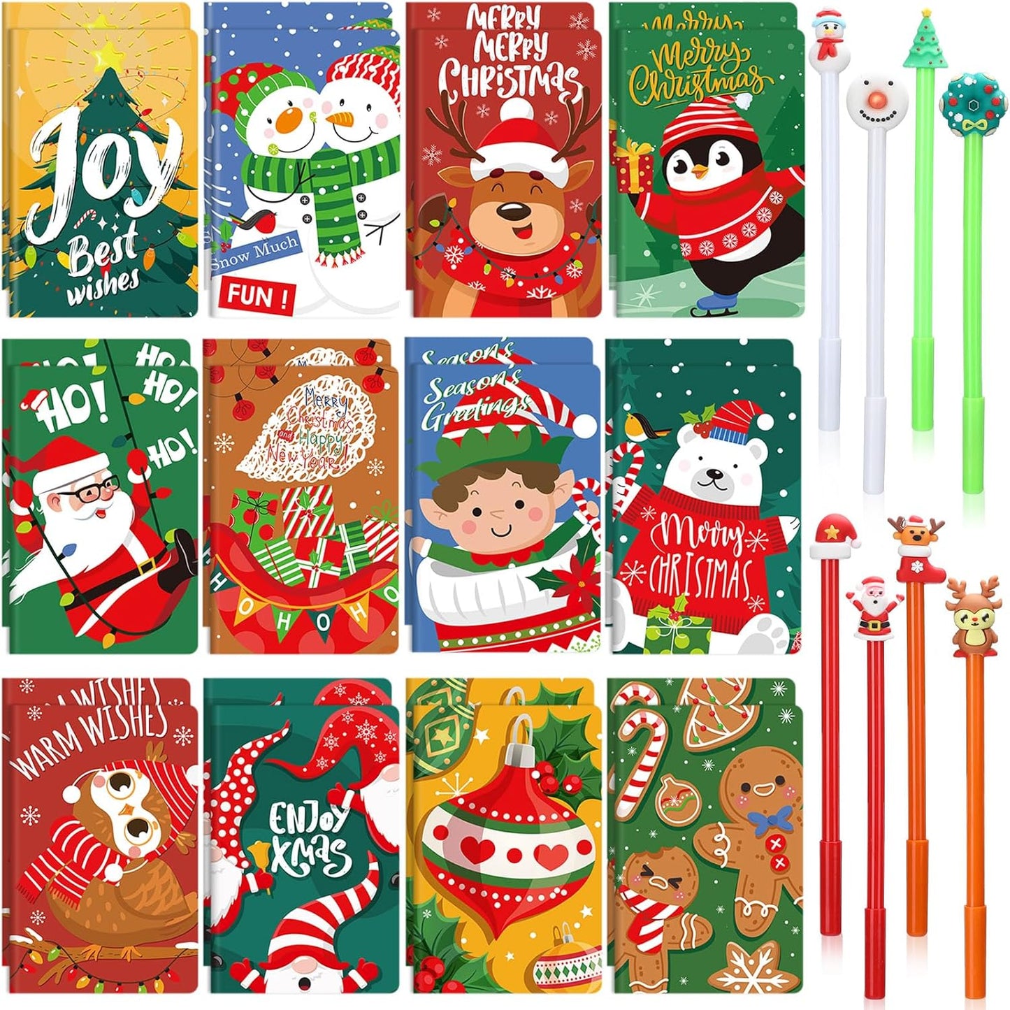 Merry Christmas Mini Notebook Set with Pen