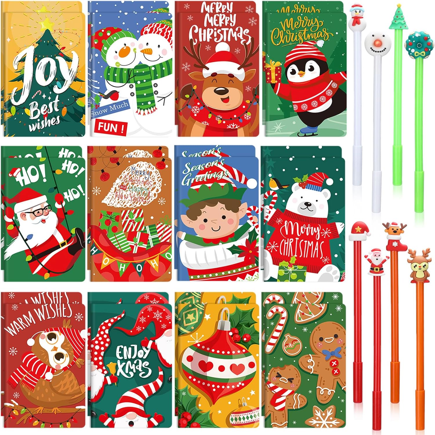 Merry Christmas Mini Notebook Set with Pen