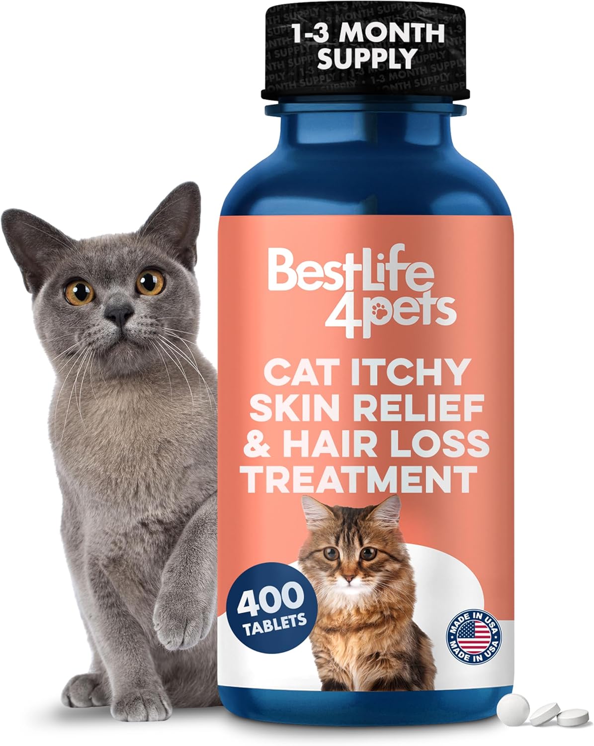 Cat Itchy Skin Relief & Hair Loss Treatment for Cats 400 Pills
