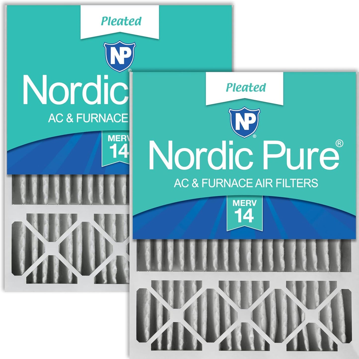 Nordic Pure 20x25x5 Replacement MERV 14 Air Filters 2 Pack