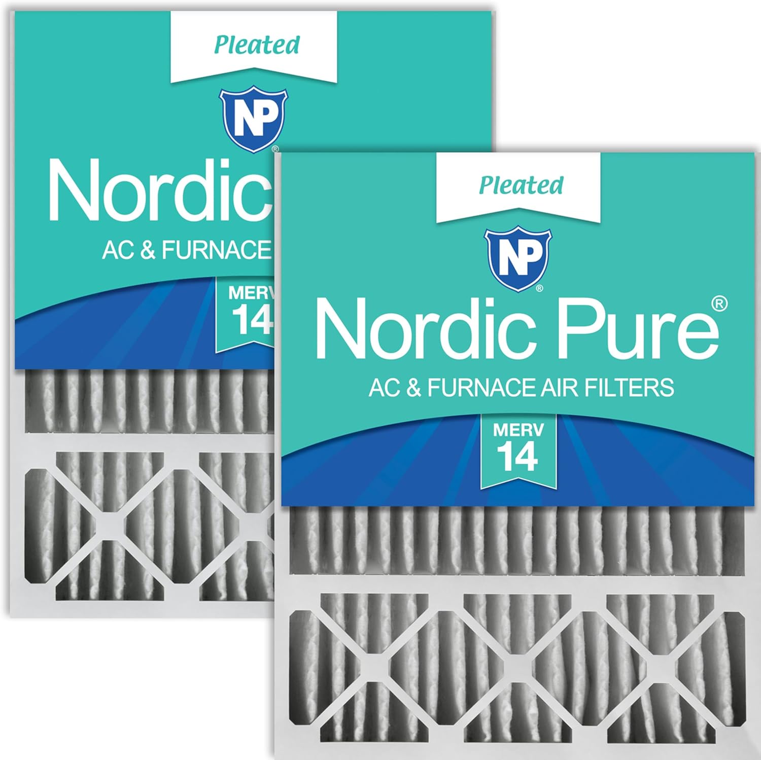 Nordic Pure 20x25x5 Replacement MERV 14 Air Filters 2 Pack