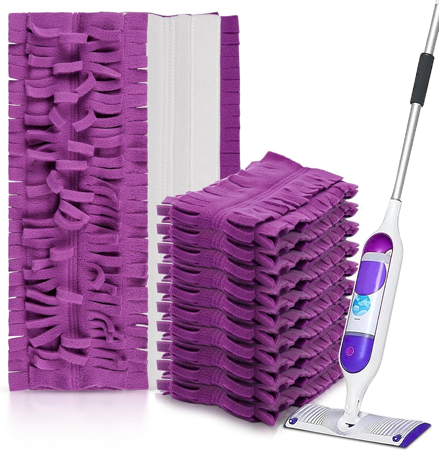 12-Pack Purple PowerMop Reusable Microfiber Pads by Pure Realm