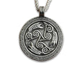 Celtic Morrigan Raven Triskelion Necklace - Stainless Steel Pendant