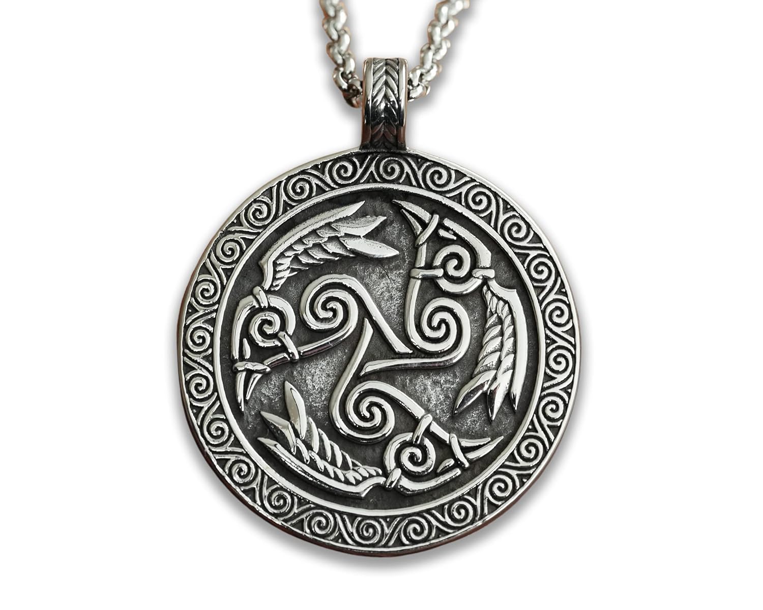 Celtic Morrigan Raven Triskelion Necklace for Unique Style
