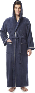 Arus Men's Hooded Turkish Cotton Bathrobe - Full Length Comfort