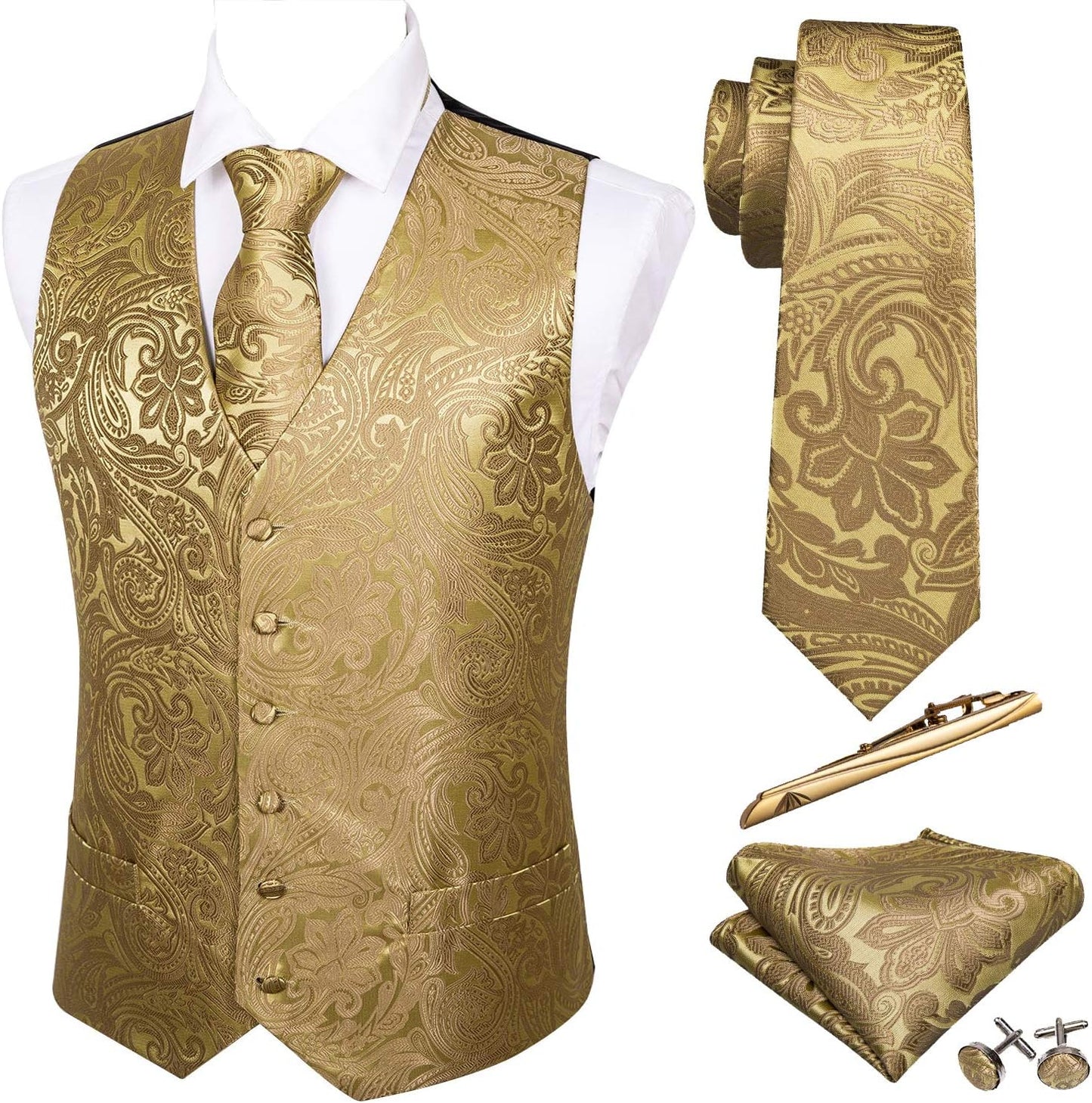 Barry.Wang Men's Suit Vest Set for Weddings and Formal Events