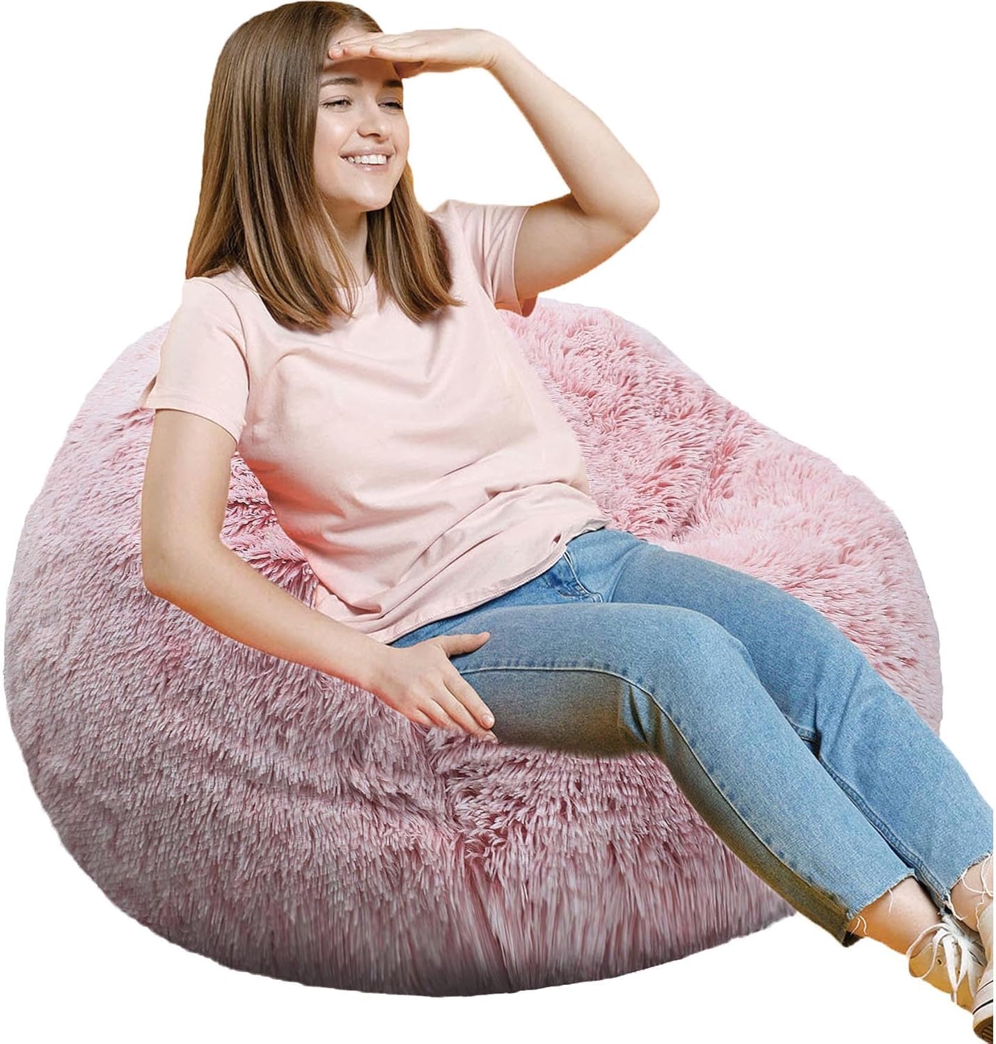 Fluffy Bean Bag Chair for Kids & Teens - Ultra Soft Faux Fur
