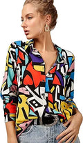 Blouses for Women Fashion Long Sleeve Button Down Tops - Viscose