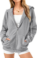 Zip Up Hoodie Women Oversized Long Sleeve Sweatshirt - Cozy Fall Fit