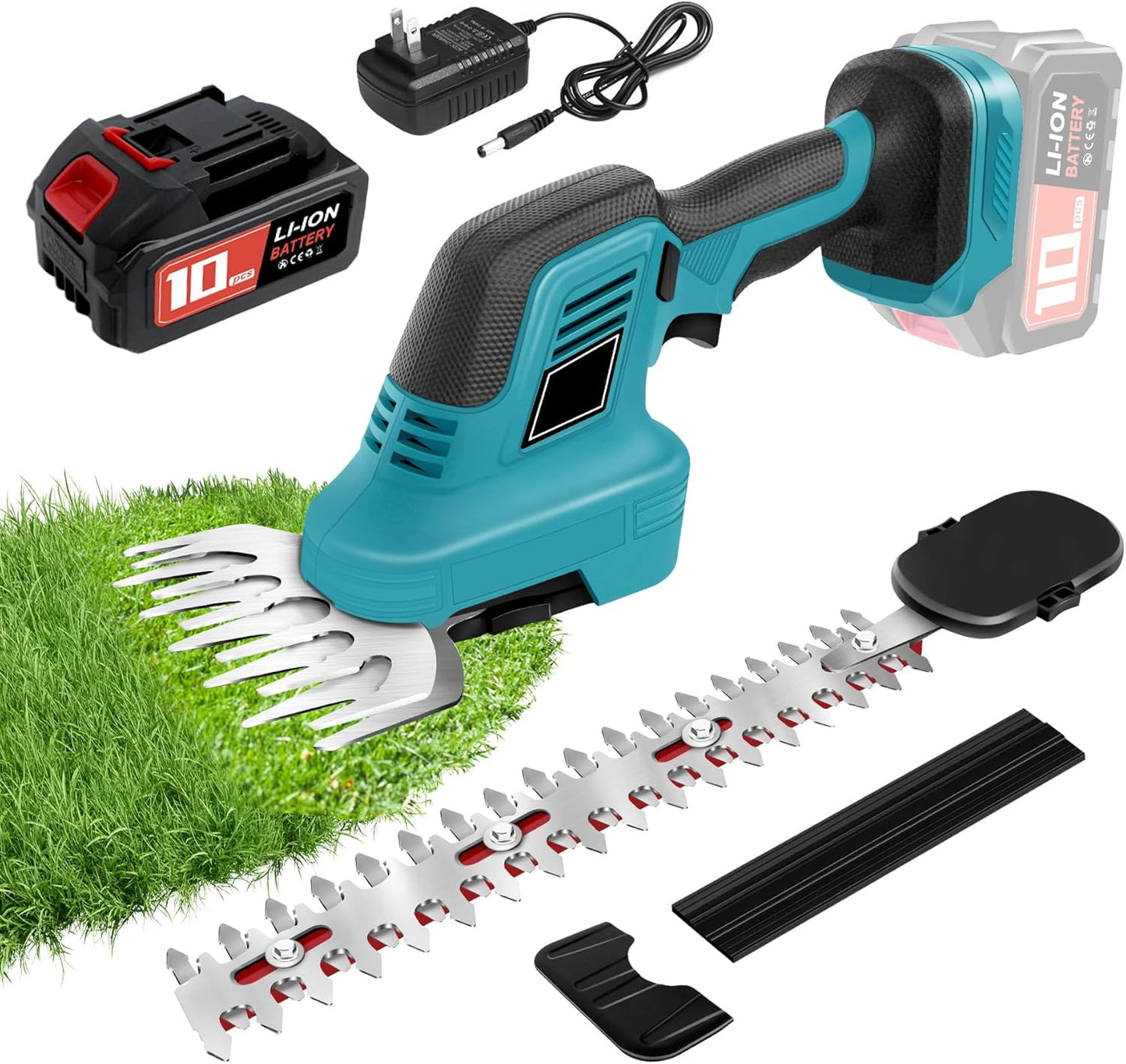 Cordless Hedge Trimmer with 2 in 1 Electric Shear for Gardens