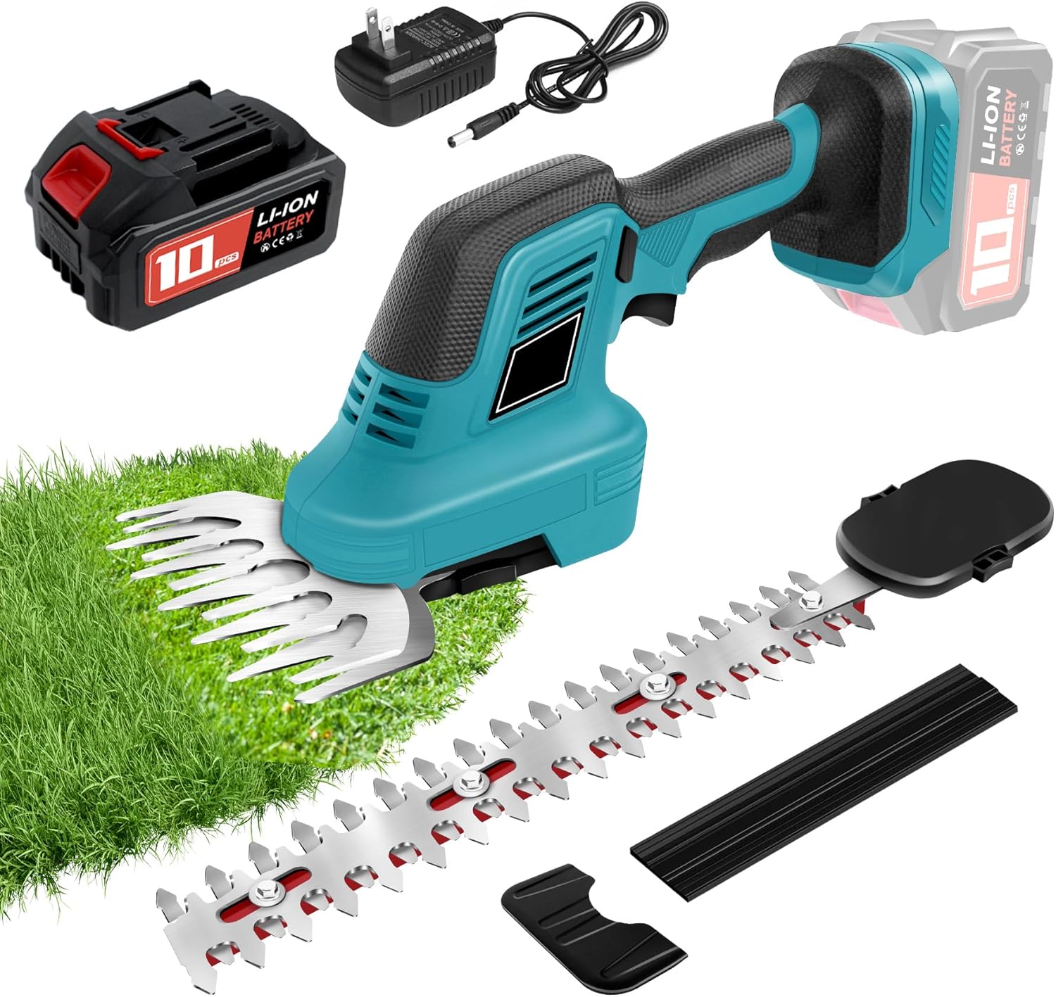 Cordless Hedge Trimmer with 2 in 1 Electric Shear for Gardens