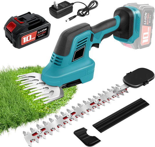 Cordless Hedge Trimmer with 2 in 1 Electric Shear for Gardens