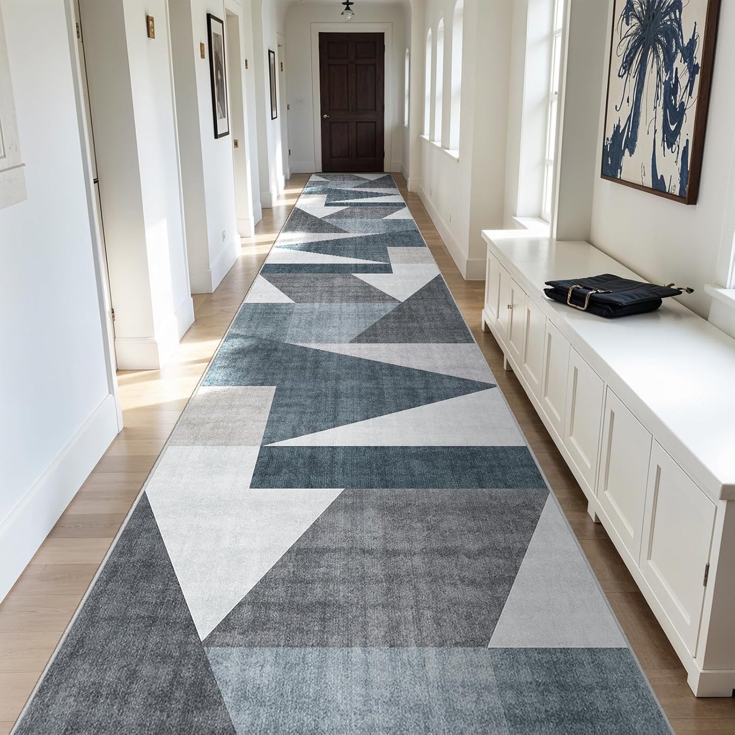 Runner Rug Non Slip Hallway: Modern Durable Long Carpet