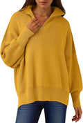 ANRABESS Oversized Quarter Zip Sweater Pullover - Chic Everyday