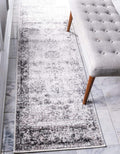 2 ft x 13 ft Runner Area Rug - Gray Beige Vintage Look
