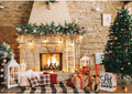 10x8ft Christmas Fireplace Backdrop for Photography - Festive Studio