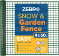 ZEBRO 4 ft x 50 ft Green Plastic Garden Fence Roll - Temporary Yard