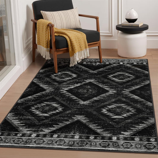 4x6 Area Rug Machine Washable Non-Slip Tribal Western Style