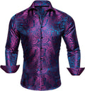 Men's Dress Shirt Paisley Silk Long Sleeve Button Down - Formal Fit