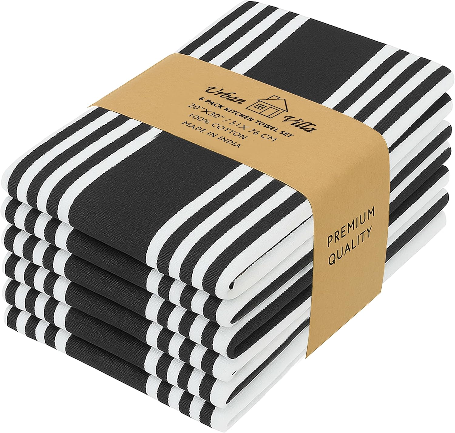 Urban Villa Kitchen Towels 100% Cotton Pack of 6 for Every Use