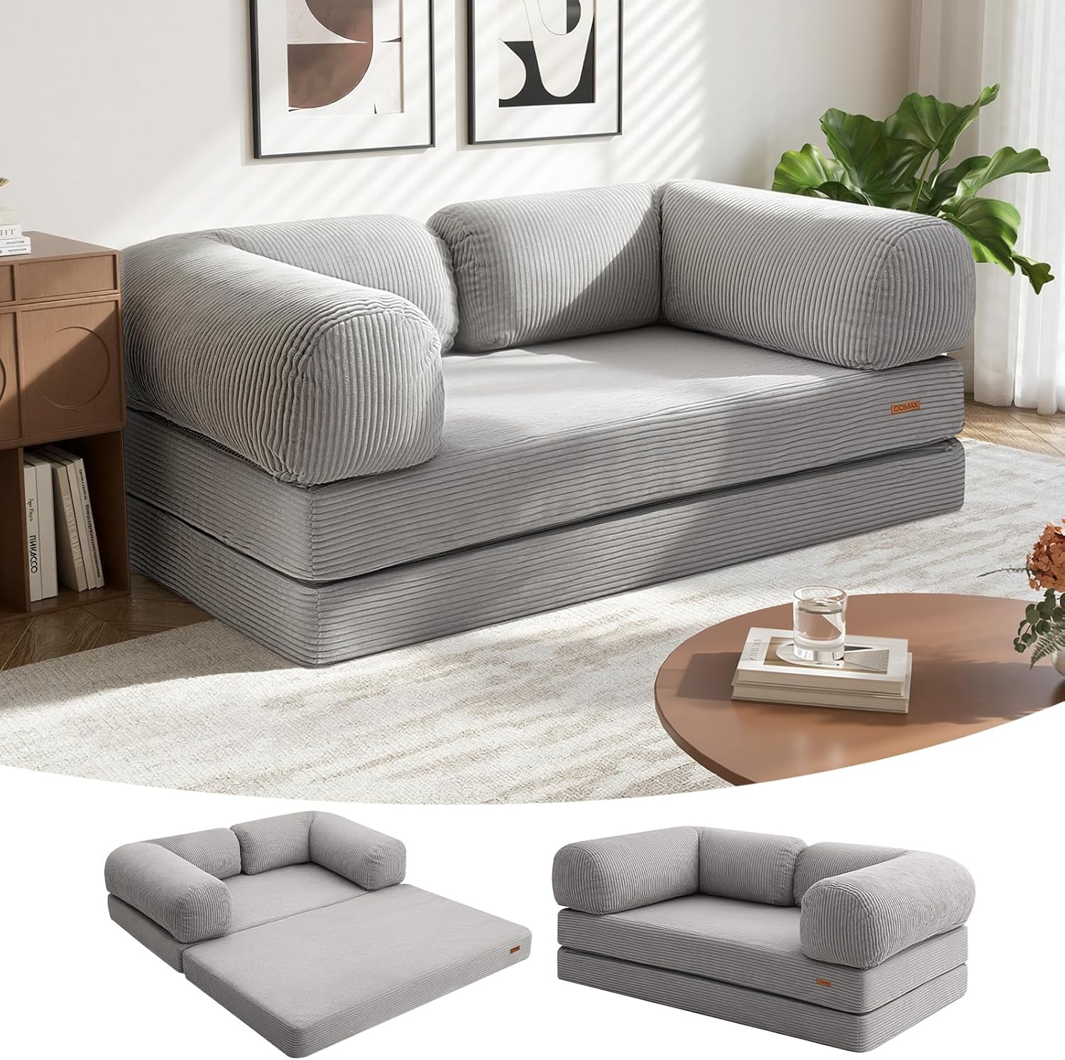 COMAX Folding Sofa Bed Queen - 4-in-1 Convertible Futon Couch