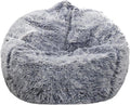 Fluffy Stuffed Animal Storage Bean Bag Chair Cover - Faux Fur