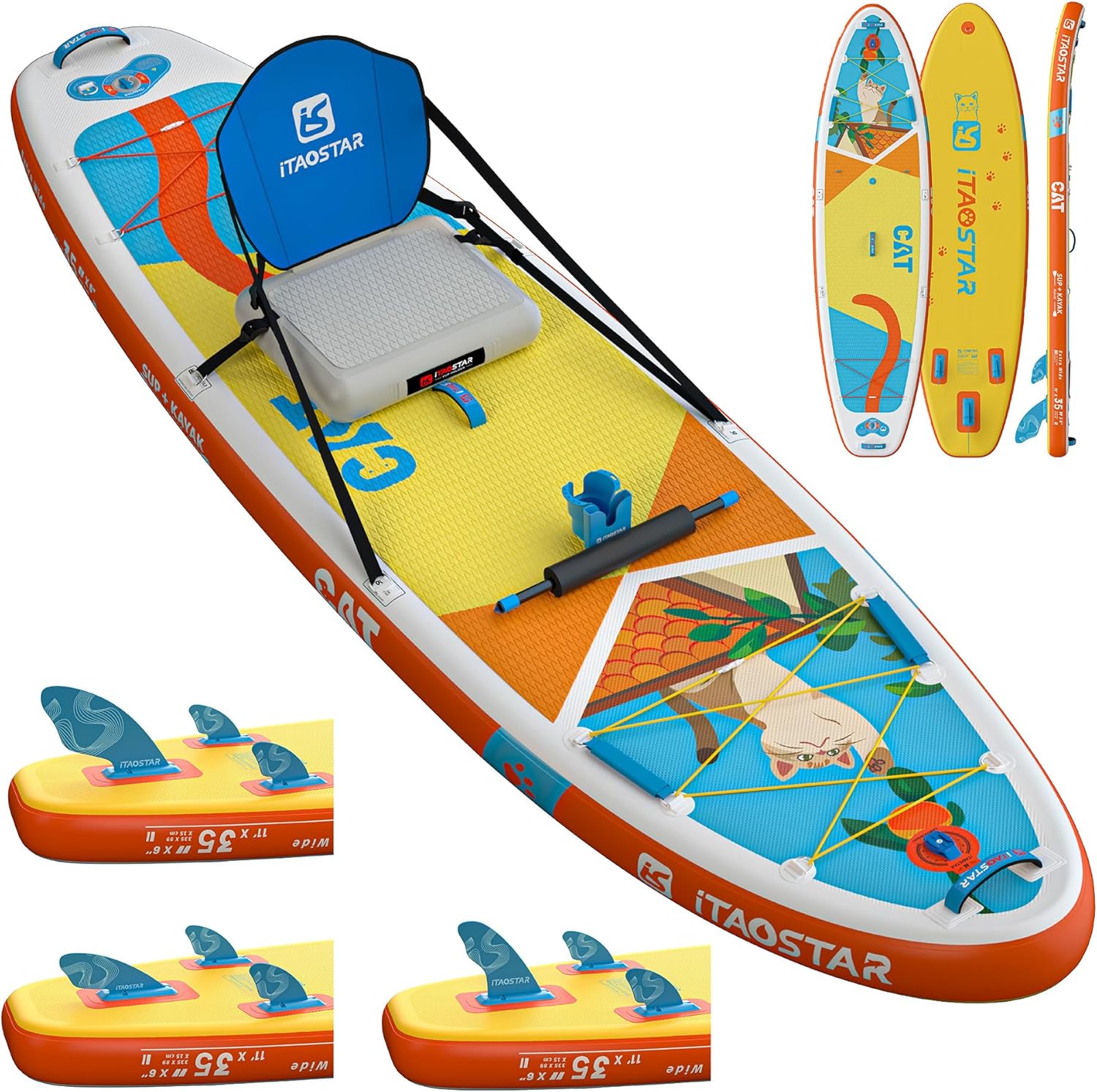 Inflatable Paddle Board for Pets - Extra Wide & Fun Features