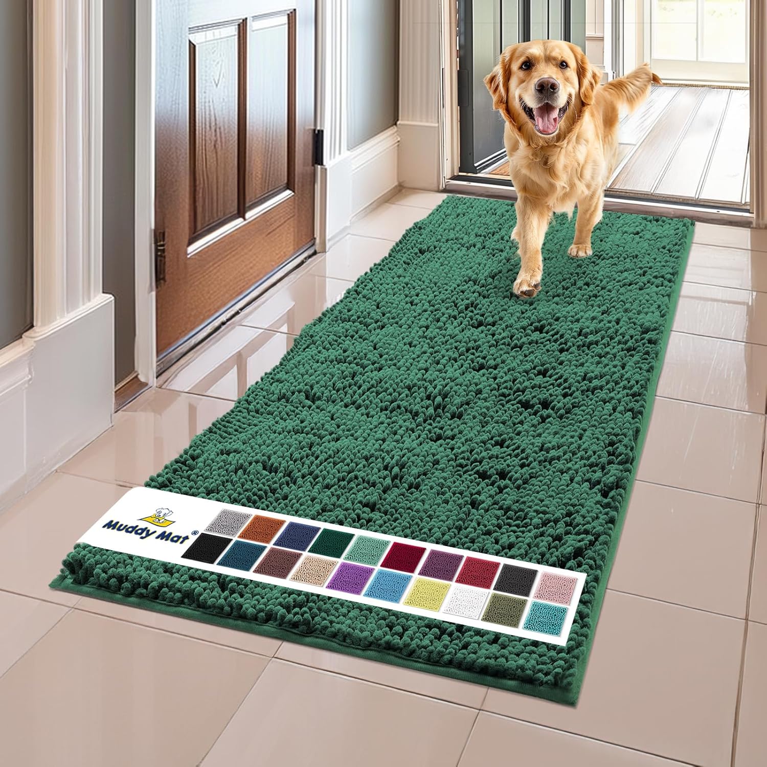 Muddy Mat Highly Absorbent Microfiber Dog Door Mat for Home
