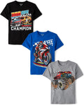Boys' Vehicle Graphic T-Shirts Multipack - 3 Pack Cotton-Blend