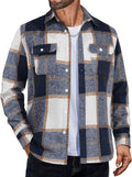 COOFANDY Mens Flannel Shirt Jacket - Warm, Soft Plaid Shacket