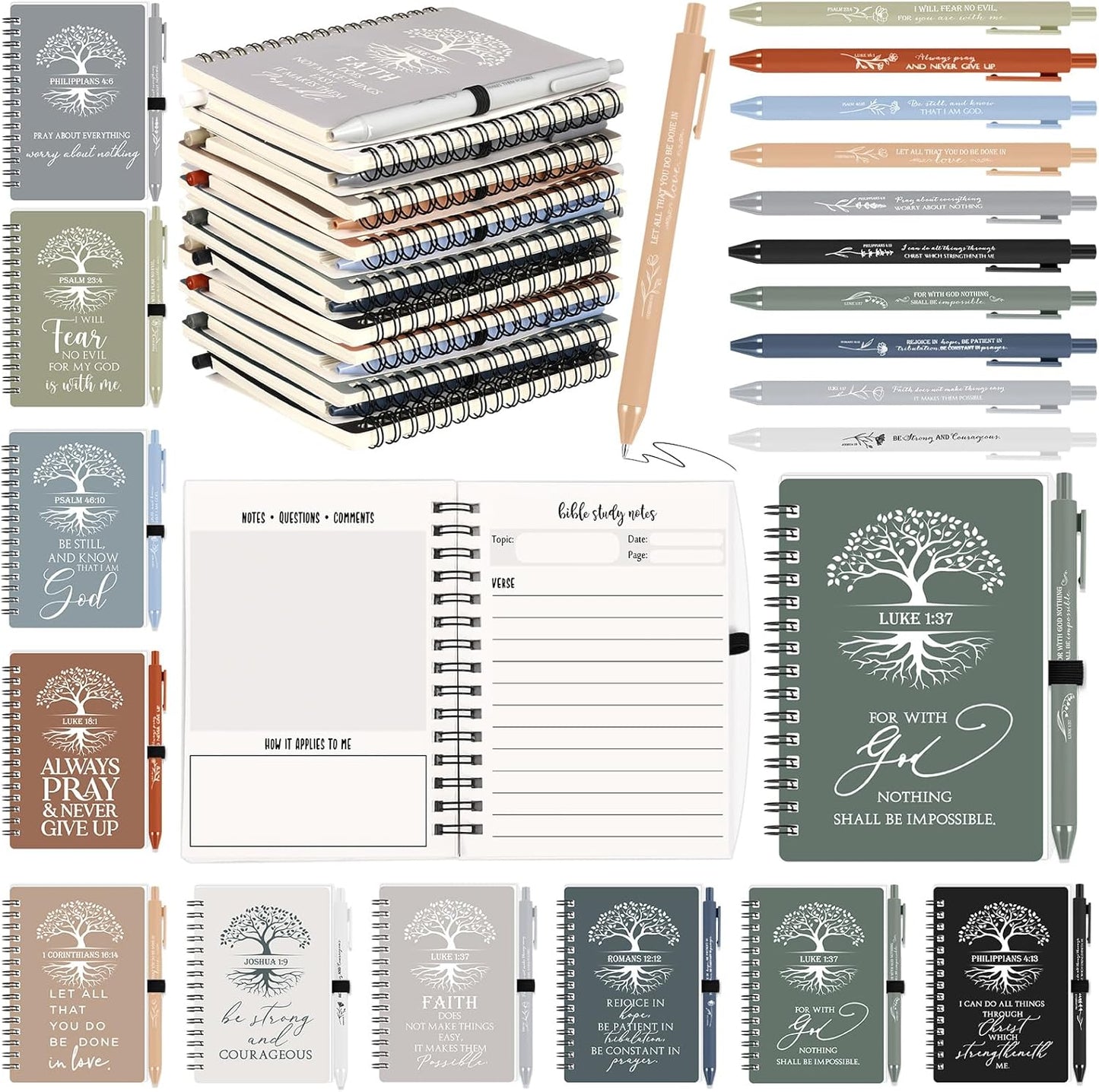 Kosiz 80 Pcs Christian Gifts Bulk Prayer Journal Notebooks