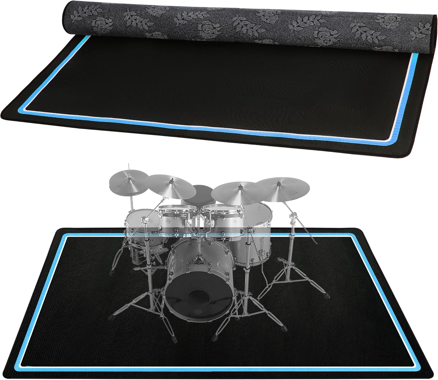 Drum Rug 4 x 6 Ft Non-Slip Grip Soundproof Floor Pad