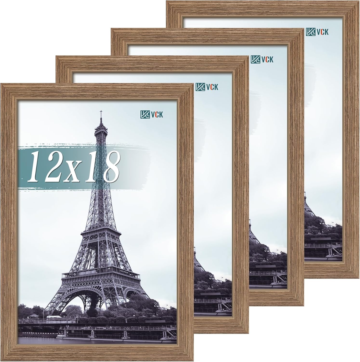 VCK 12x18 Poster Frame Set of 4 - Elegant Walnut Wood Frames