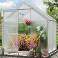 6x4FT Polycarbonate Greenhouse - Sturdy Walk-In Garden House