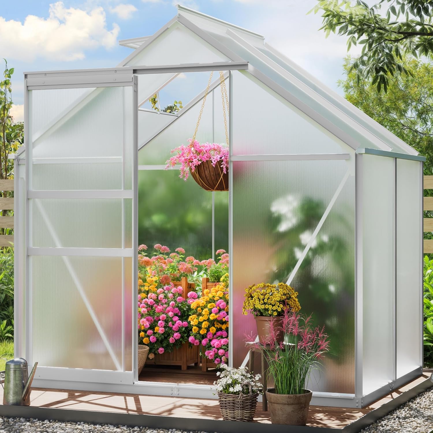 YITAHOME 6x4FT Heavy Duty Polycarbonate Greenhouse for Gardens