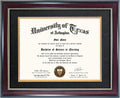 Diploma Frame 8.5x11 with Black over Gold Mat - Mahogany Finish