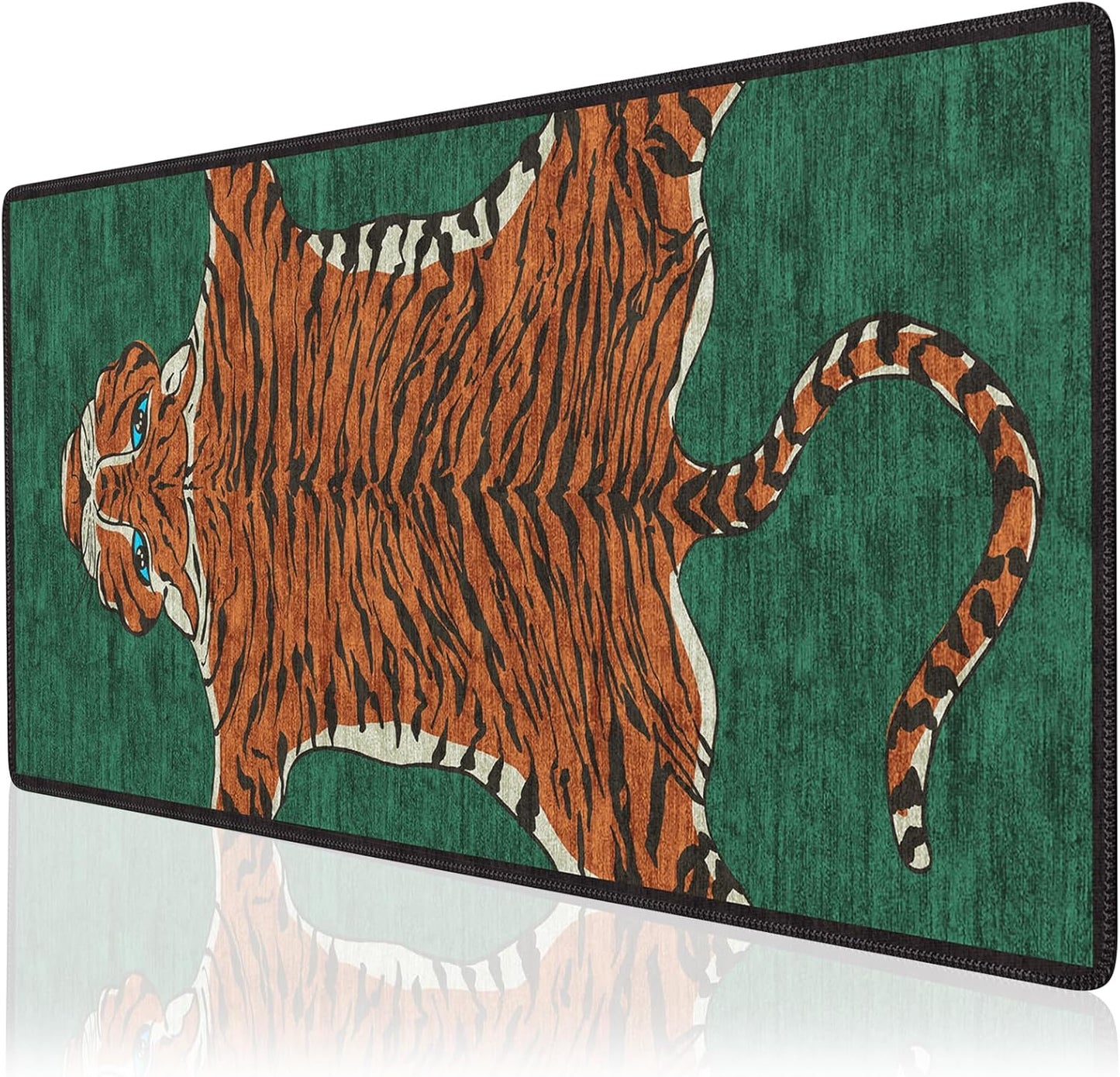 Anyshock Tiger Desk Mat: Non Slip Gaming Pad for Home & Office (Emerald Green)