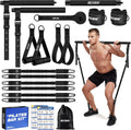 Pilates Bar Kit with Resistance Bands for Men and Women - 210lb Set