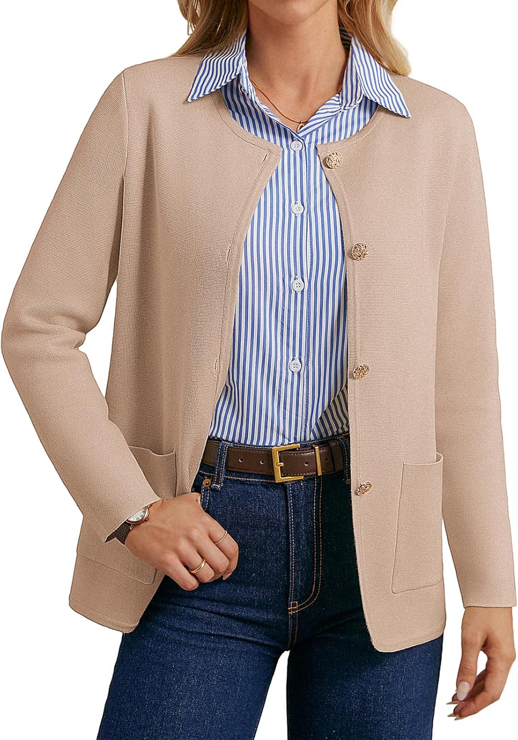 2025 Fall Long Sleeve Cardigan Sweater Blazers for Women