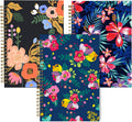 Lined Notebook Spiral A5 Flower College Ruled Journals 3-Pack - Thick