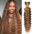 Human Braiding Hair 22 in Ombre Deep Wave Bundles - Boho Braids Ready