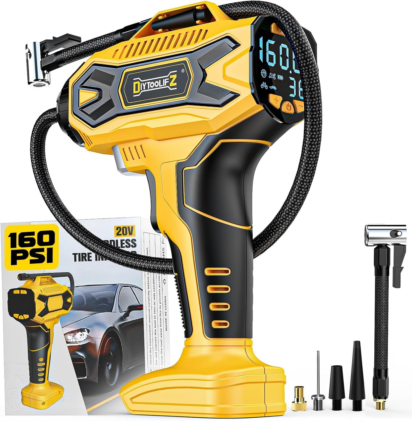 Dewalt 20V Cordless Tire Inflator - Portable Power Pump
