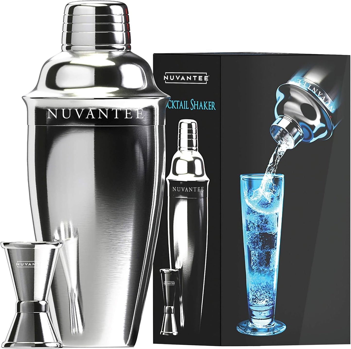 Nuvantee 24oz Stainless Steel Cocktail Shaker Set - Mix Drinks Like a Pro!