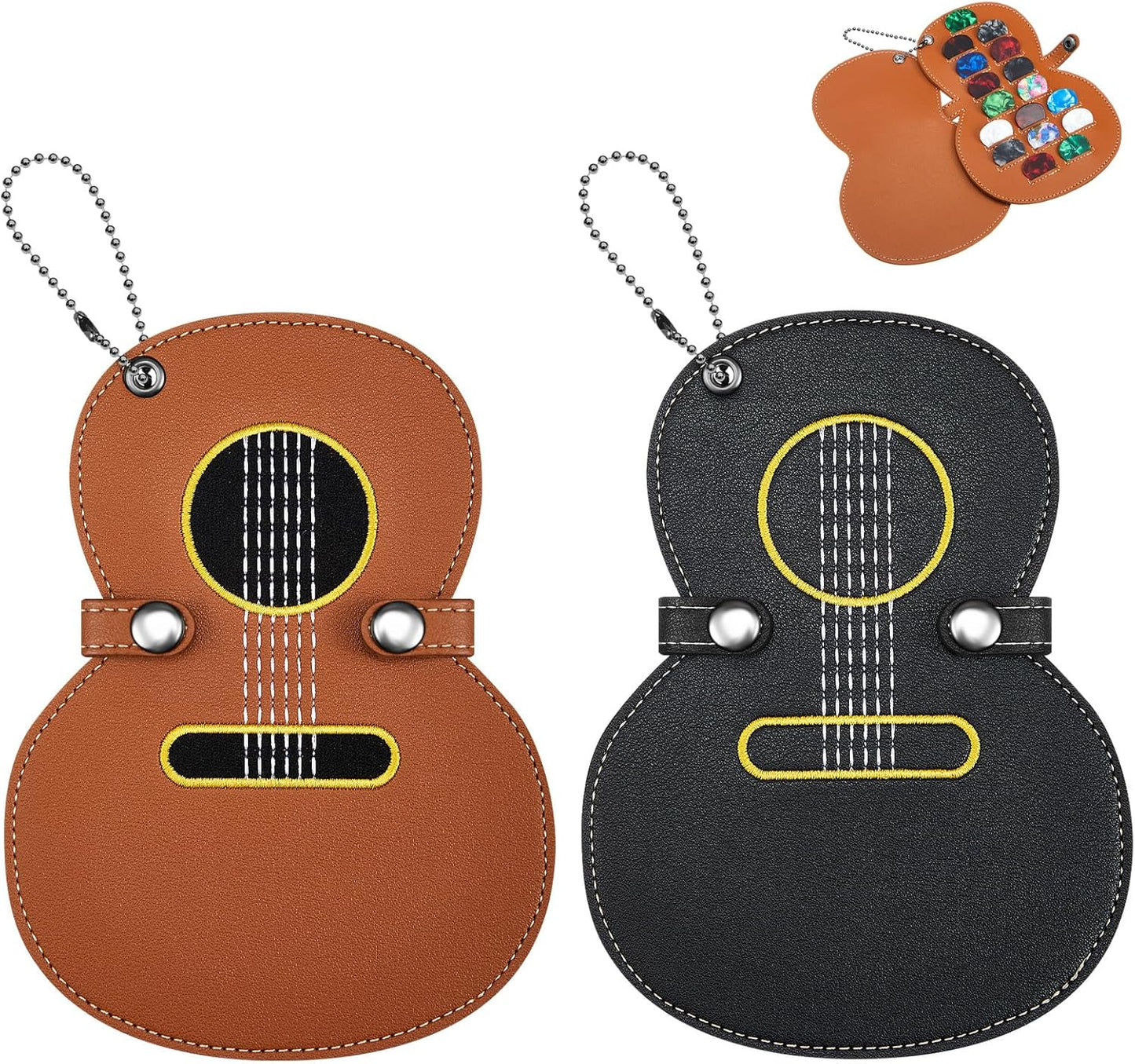 17-Slot Leather Guitar Pick Case - Ideal Gift for Guitarists