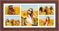 11x23 Picture Frame Display 5 Opening Collage - Walnut Wood Grain