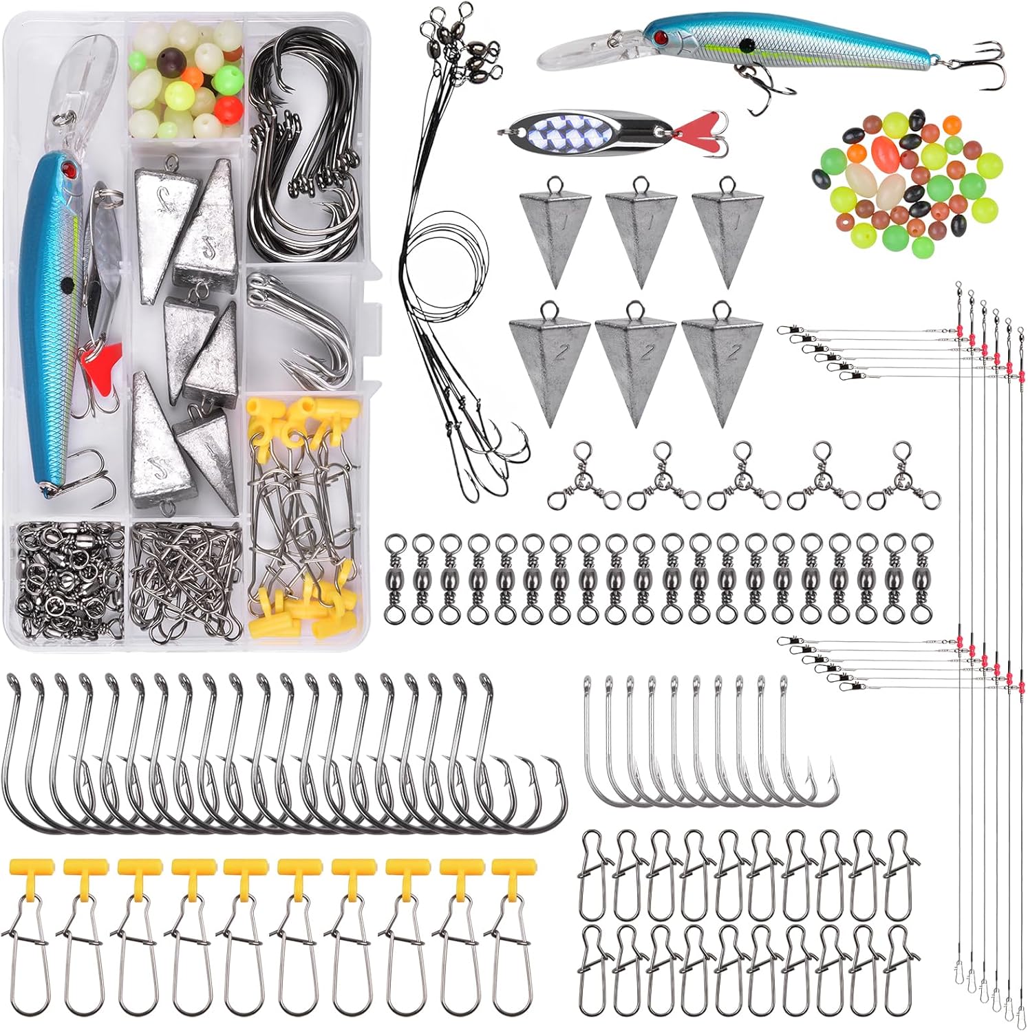 136pcs Saltwater Fishing Tackle Kit by JSHANMEI