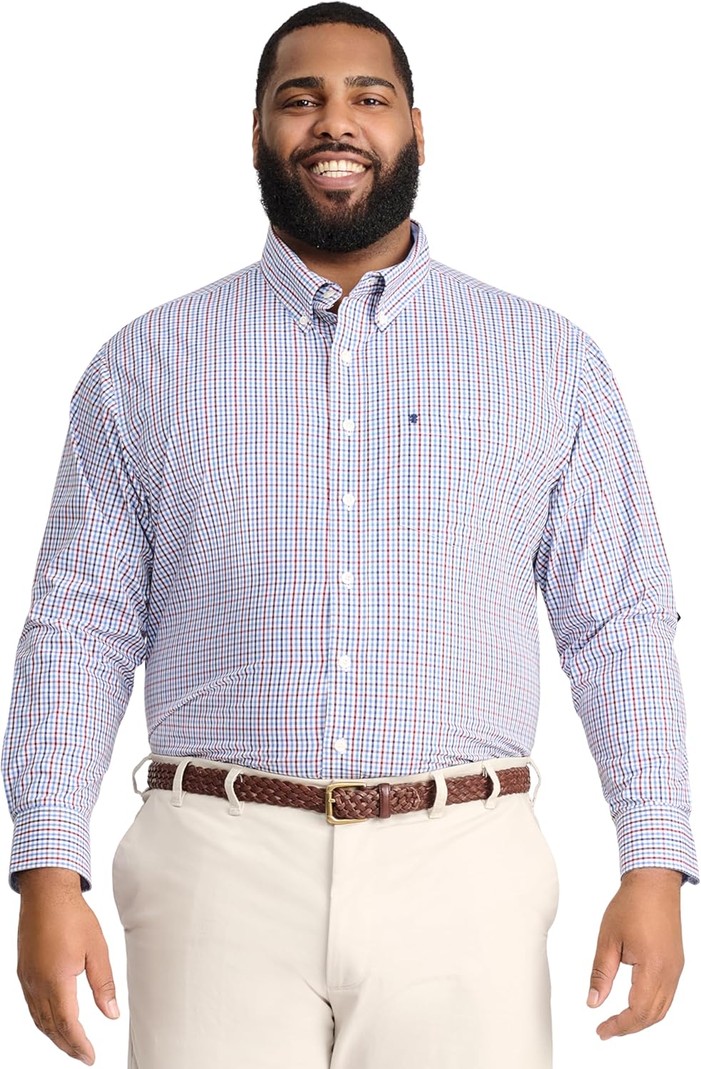 IZOD Men's Big and Tall Performance Comfort Long Sleeve Shirt