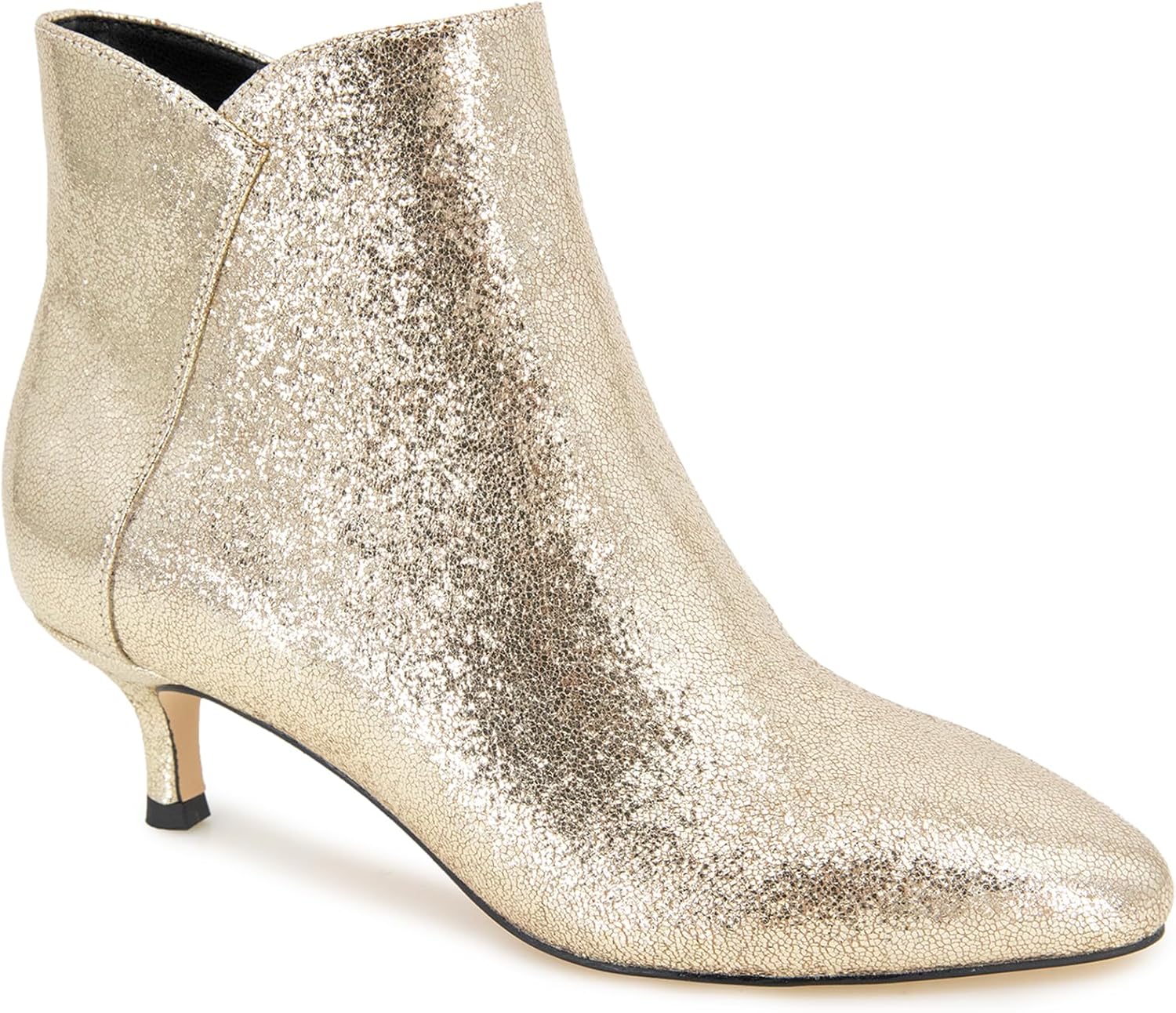 XOXO Women's Kyrie Ankle Boot: Stylish Crackle Metallic Design